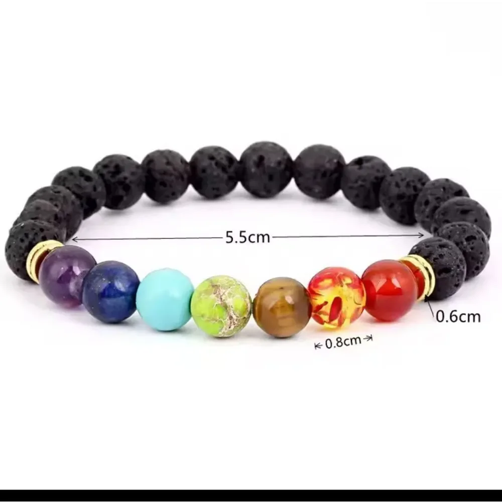 Men's bracelet beaded lava volcanic rock new‎ e85